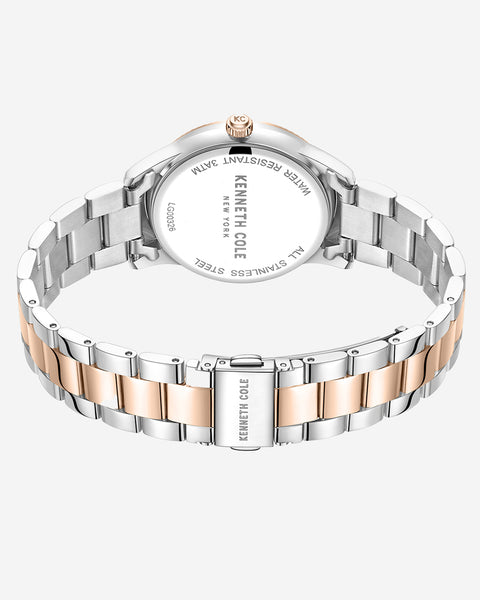 Diamond Dial Water Resistant Two-Tone Stainless Steel Bracelet