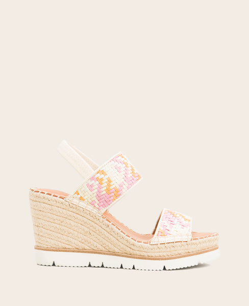 Elyssa Two-Band Leather Espadrille Wedge Sandal