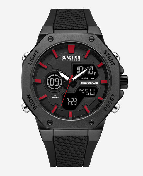 Analog + Digital Water Resistant Silicone Strap Watch
