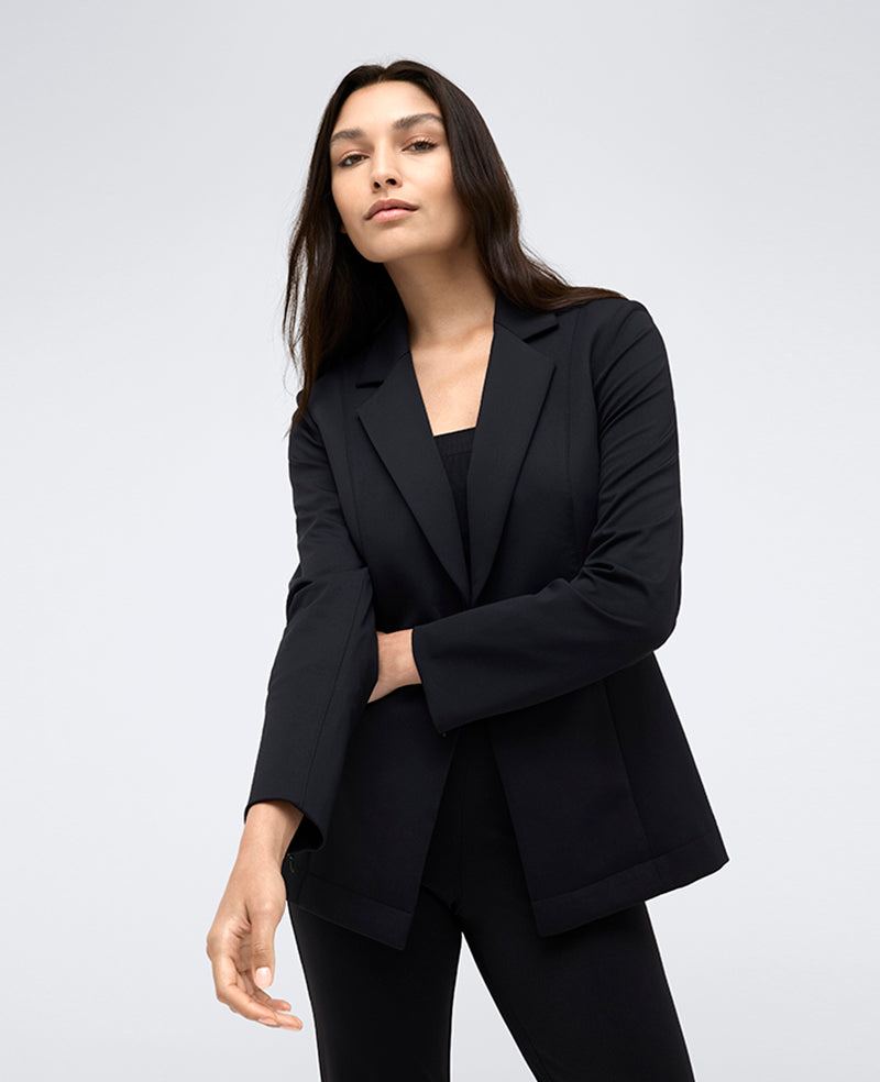 One button black blazer hotsell