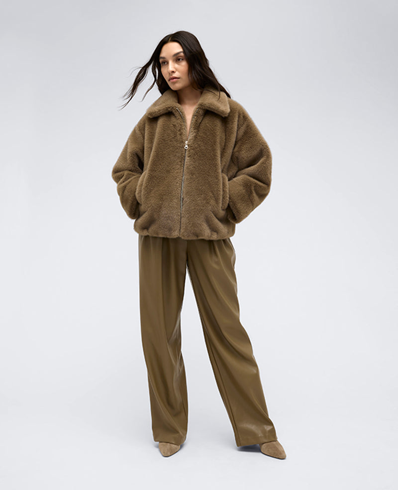 Kenneth cole hooded faux fur coat on sale