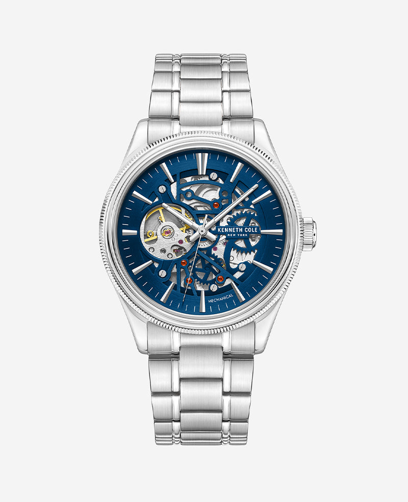 Kenneth Cole New York 42mm Mechanical Skeletonized Bracelet Watch