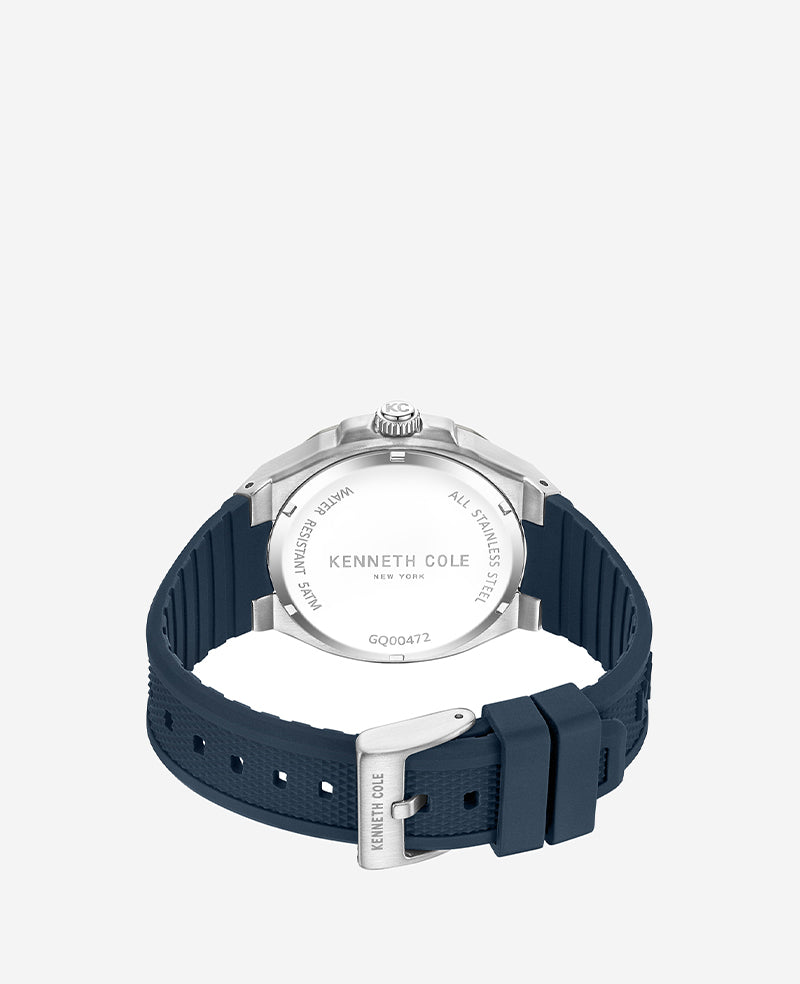 Dress Sport Blue Silicon Strap Watch