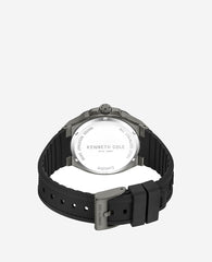 Dress Sport Black Silicone Strap Watch