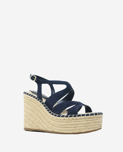 Navy platform wedge sandals hotsell