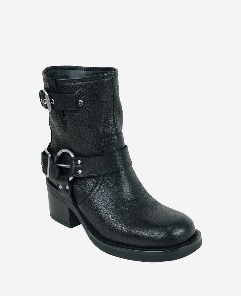 Stride Leather Buckle Moto Boot Kenneth Cole