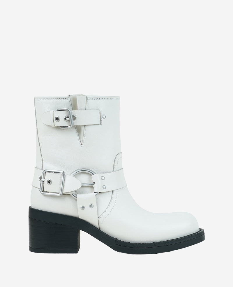 Stride Leather Buckle Moto Boot Kenneth Cole