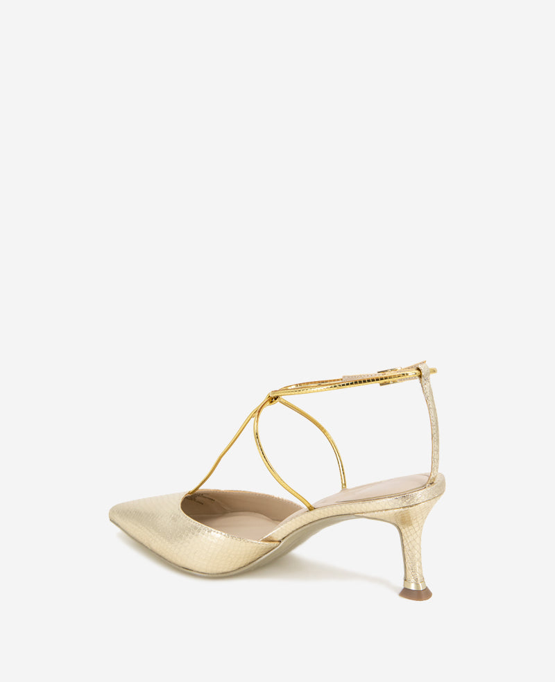 Umi T-Strap Metallic Pump