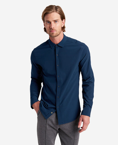 Stretch Solid Button-Down Shirt | Kenneth Cole