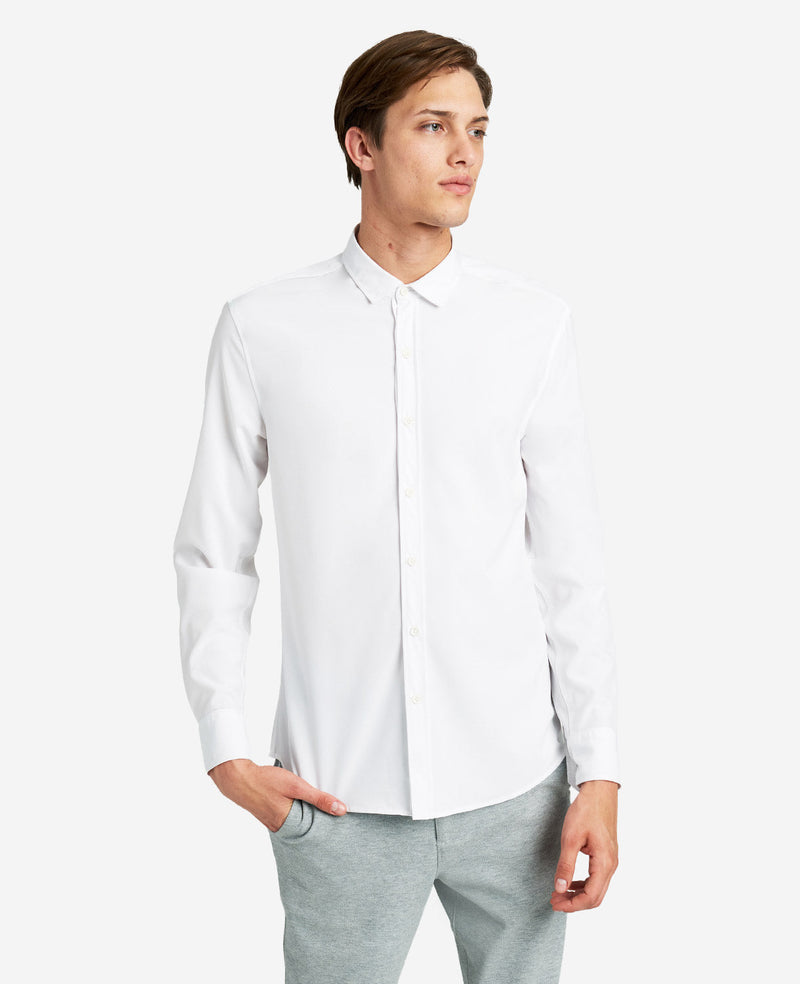 Stretch Solid Button-Down Shirt | Kenneth Cole