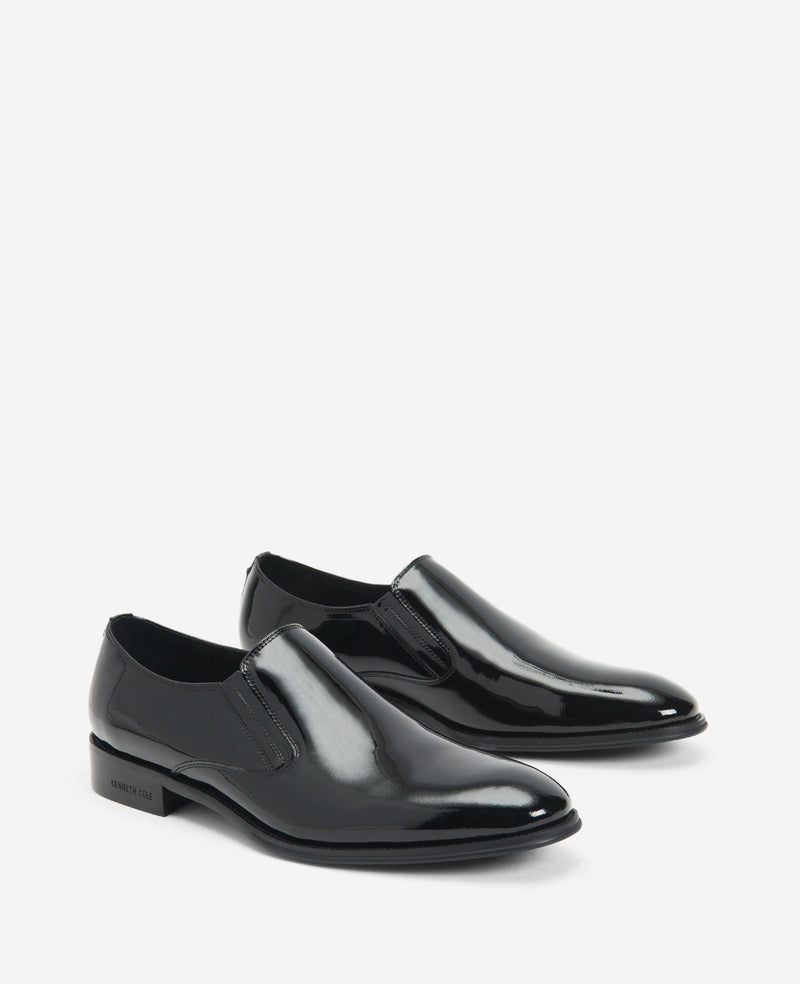 Kenneth Cole Site Exclusive Tully Patent Slip On Oxford Shoe with Techni Cole in Black Size 9.5