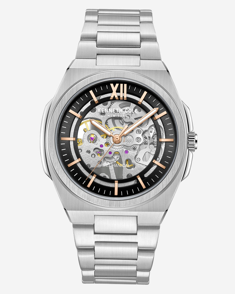 Skeleton Mechanical Gold-Tone Bracelet Watch | Kenneth Cole