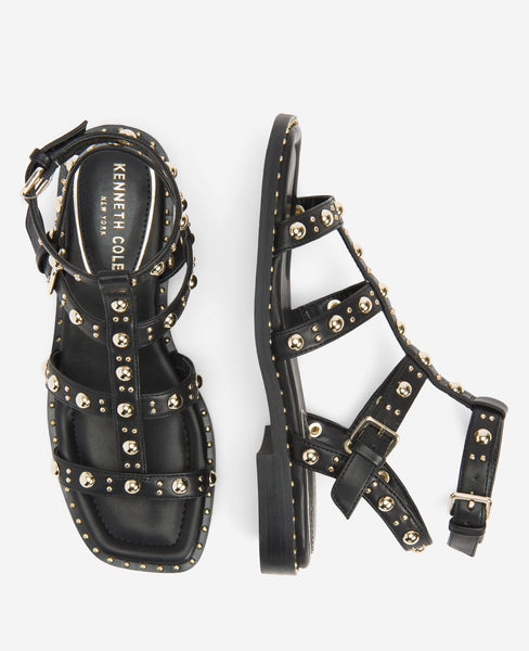 Ruby Studded Gladiator Flat Sandal Kenneth Cole