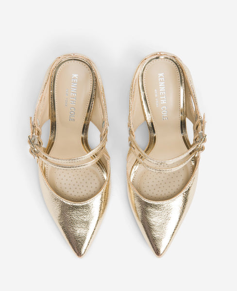 Metallic Silver Art Deco Heels, Kenneth Cole Riley