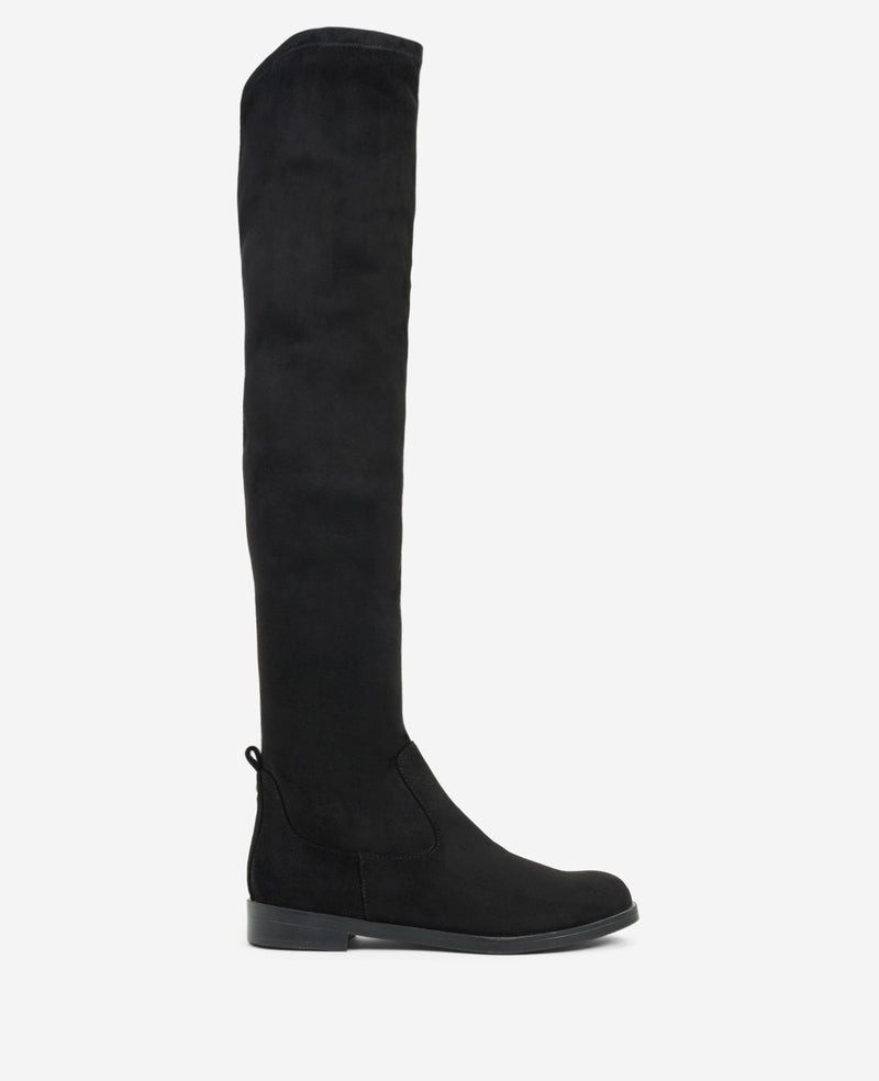 Wide Fit Black Suede Knee High Boots – Sargasso and Grey