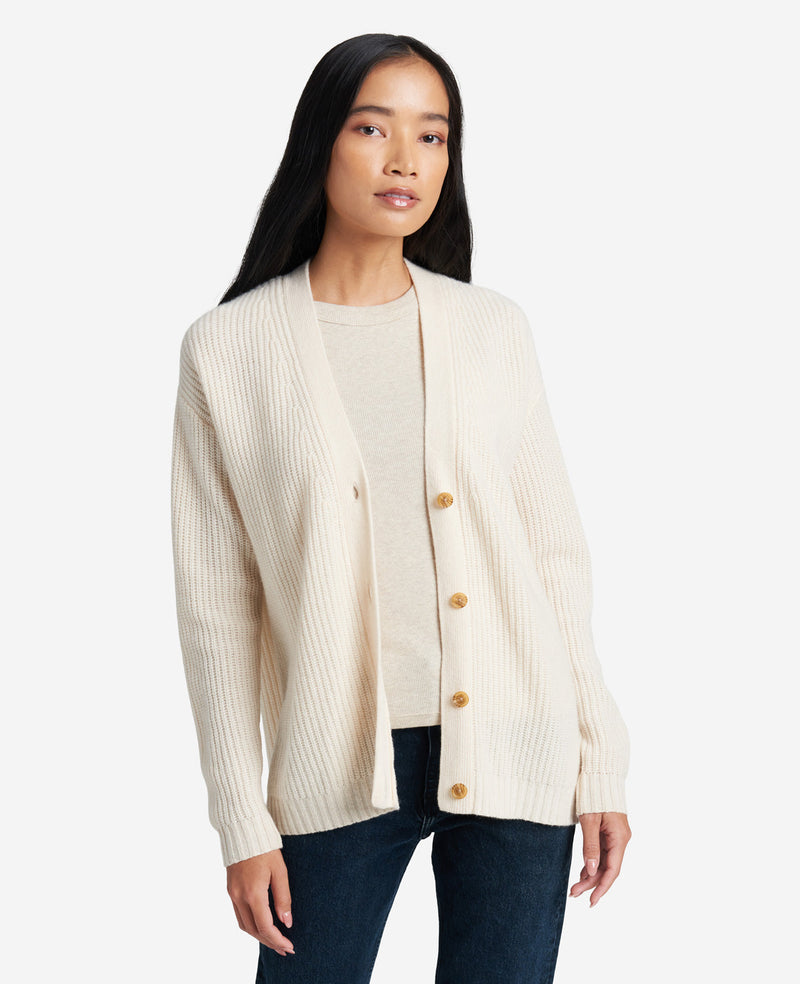 Site Exclusive Cashmere Ribbed Knit Cardigan Kenneth Cole